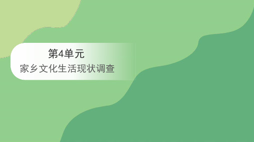 第四单元+《家乡文化生活现状调查》 统编版高中语文必修上册