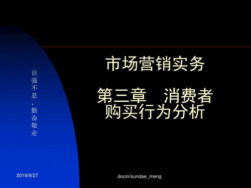 市场营销实务第三章 消费者购买行为分析