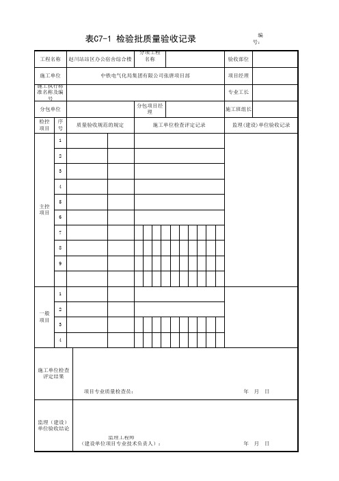 001-表C7-1 检验批质量验收记录