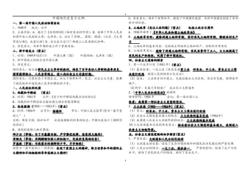 中国现代史复习知识要点