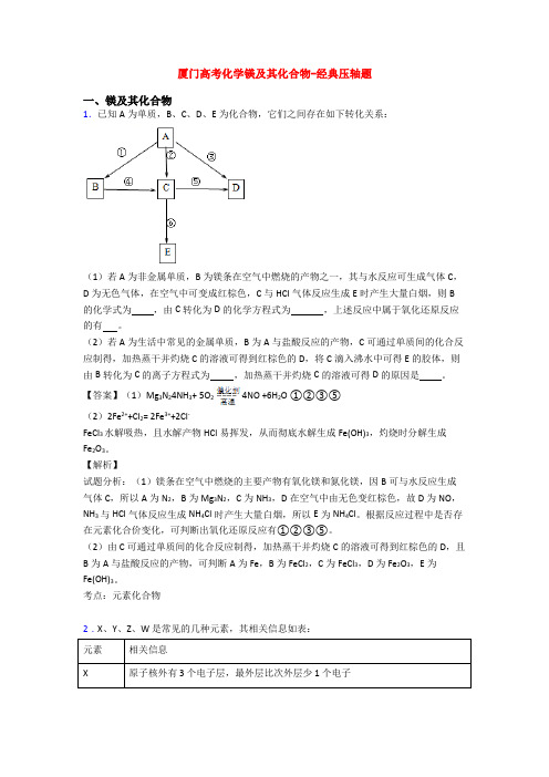 厦门高考化学镁及其化合物-经典压轴题