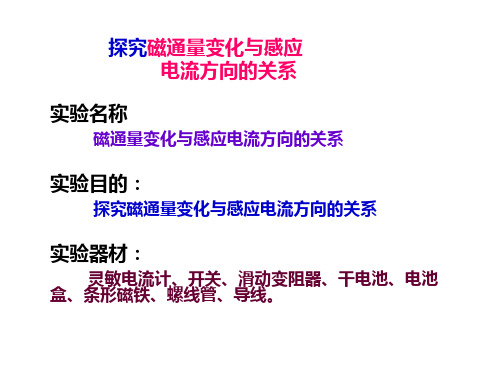 磁通量变化与感应电流方向的关系