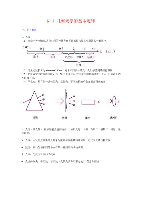 §1.1 几何光学的基本定律