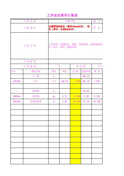 4407.02桩径100cm以内),  钻孔(砂石,孔深20m