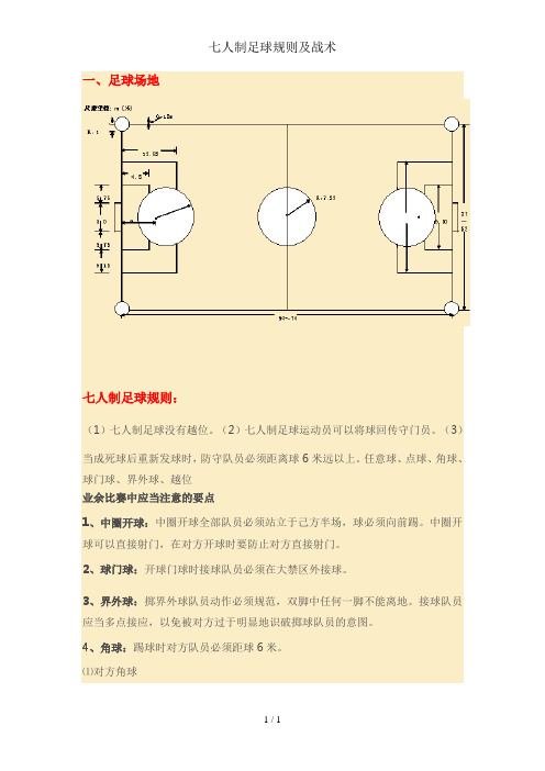 七人制足球规则及战术