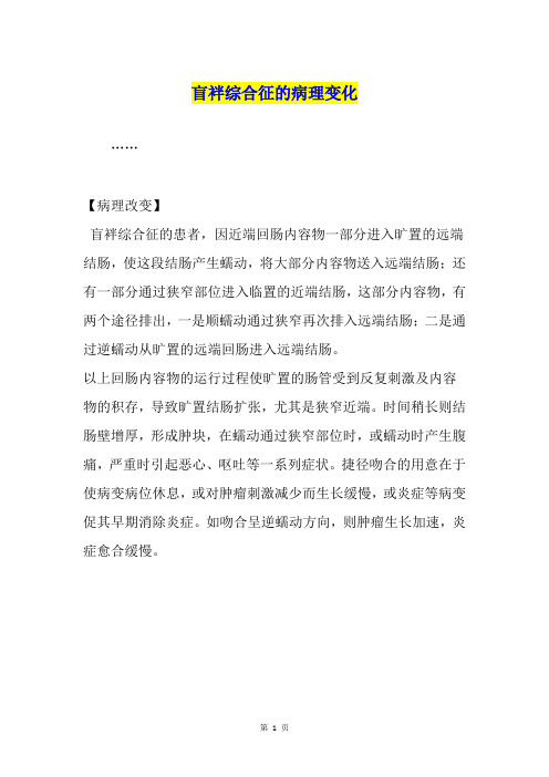 盲袢综合征的病理变化