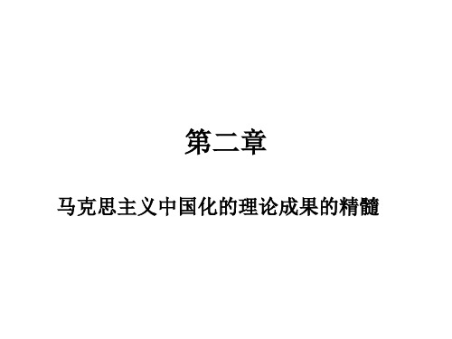 2.马克思主义中国化理论成果的精髓