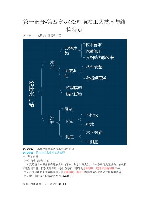 二建市政第一部分-第四章-水处理场站工艺技术与结构特点