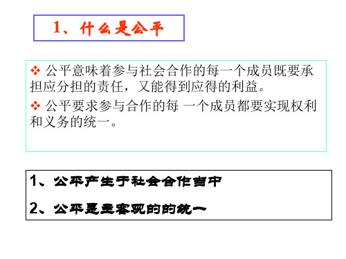 九年级政治公平、正义—人们永恒的追求