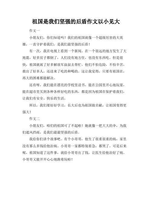 祖国是我们坚强的后盾作文以小见大