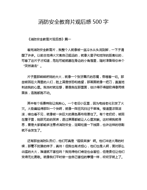 消防安全教育片观后感500字