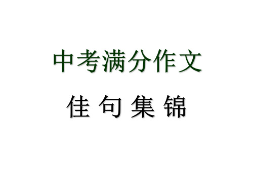 中考语文满分作文佳句集锦