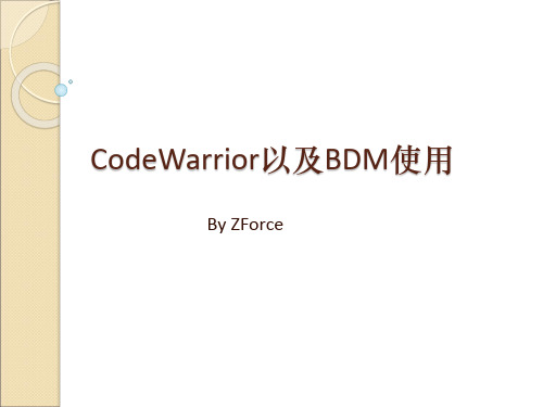 编程培训(CodeWarrior以及BDM使用)