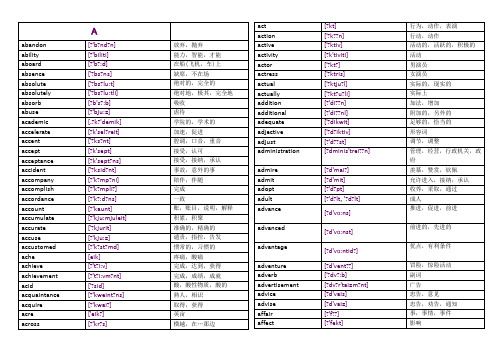 2017成人本科学士学位英语词汇表