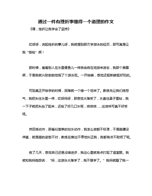 通过一件有挫折事懂得一个道理的作文