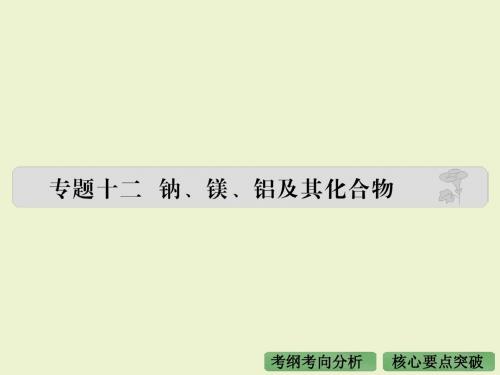 2016高考化学专题12钠镁铝及其化合物