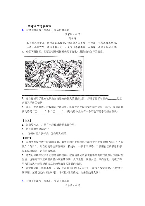 2020-2021济南全国中考语文诗歌鉴赏的综合中考真题汇总