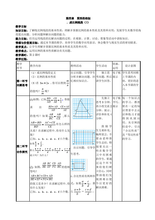 成比例线段-优秀公开课教学设计