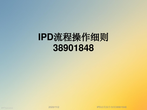 IPD流程操作细则38901848