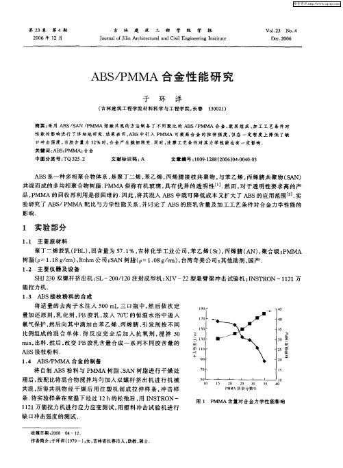 ABS／PMMA合金性能研究