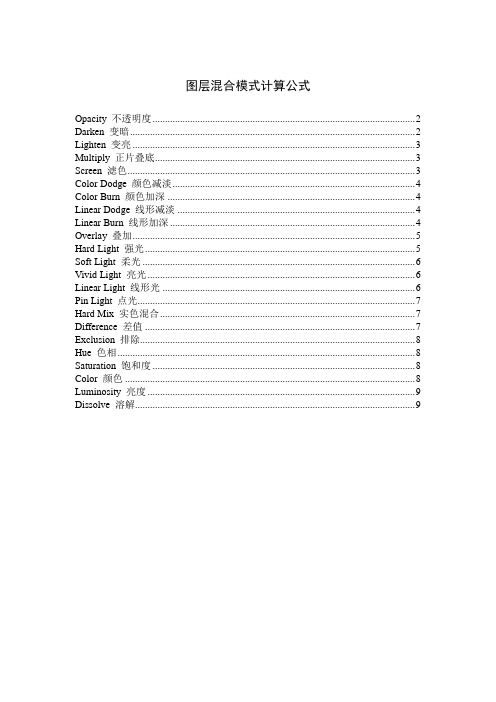 【Photoshop实例教程】图层混合模式计算公式