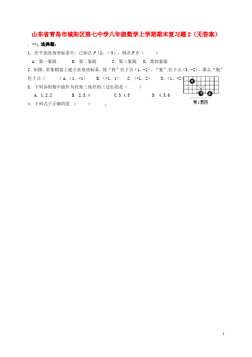 山东省青岛市城阳区第七中学八年级数学上学期期末复习