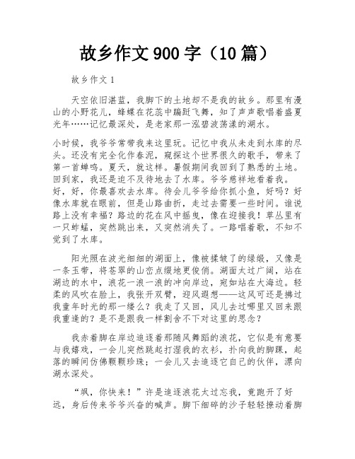 故乡作文900字(10篇)