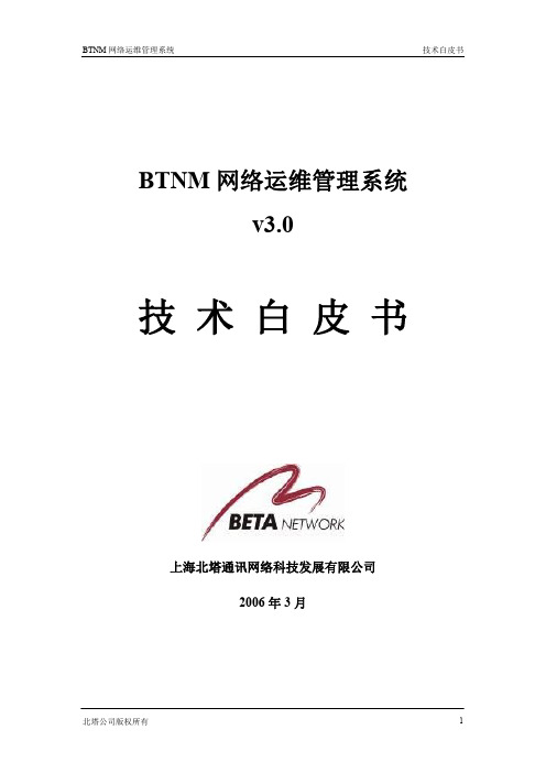 完整word版,BTNM网络运维管理系统技术白皮书V3.0