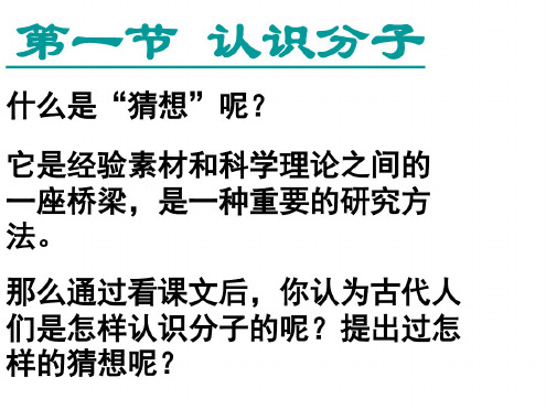 物理：10.1《认识分子》课件3(沪粤版八年级下)