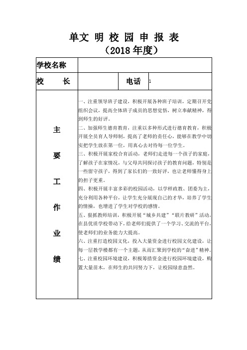 文明校园申报表