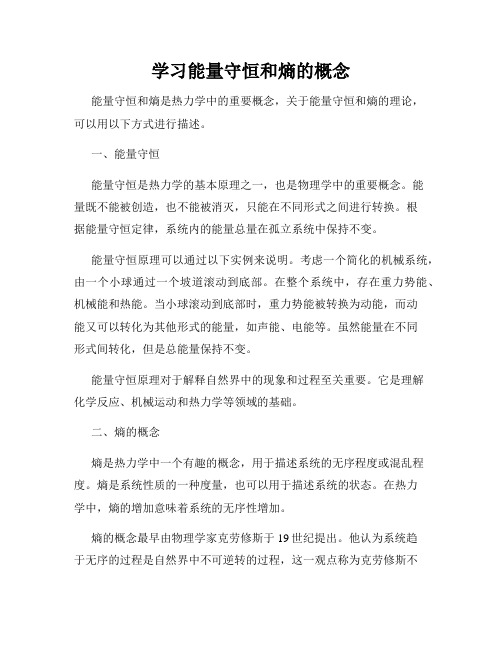 学习能量守恒和熵的概念