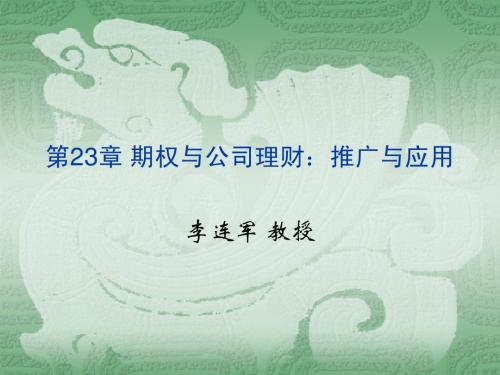 第23章 期权与公司理财：推广与运用