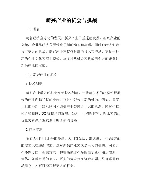 新兴产业的机会与挑战