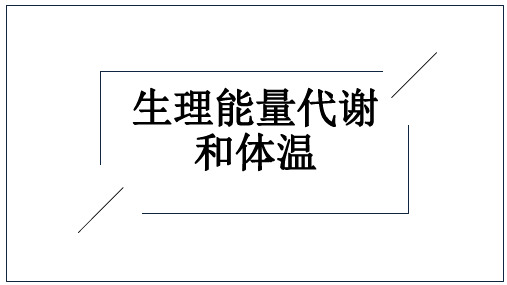 生理能量代谢和体温