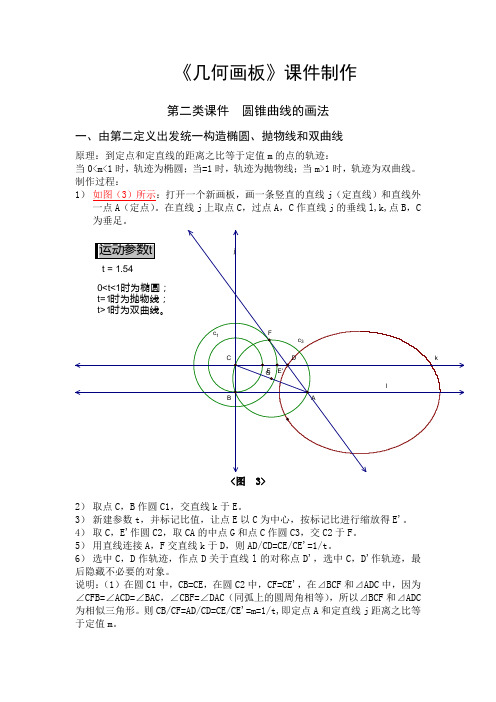 几何画板制作  圆锥曲线的画法