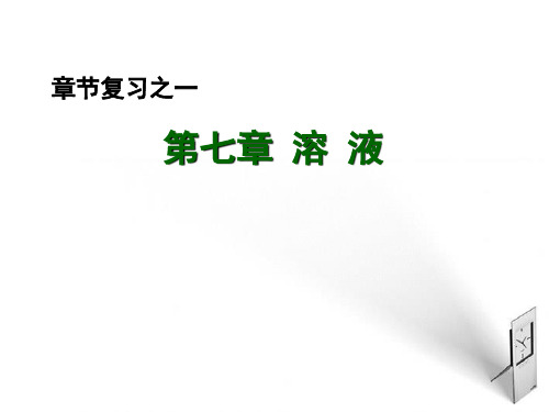 九年级化学 第七章 溶液复习课件 粤教版