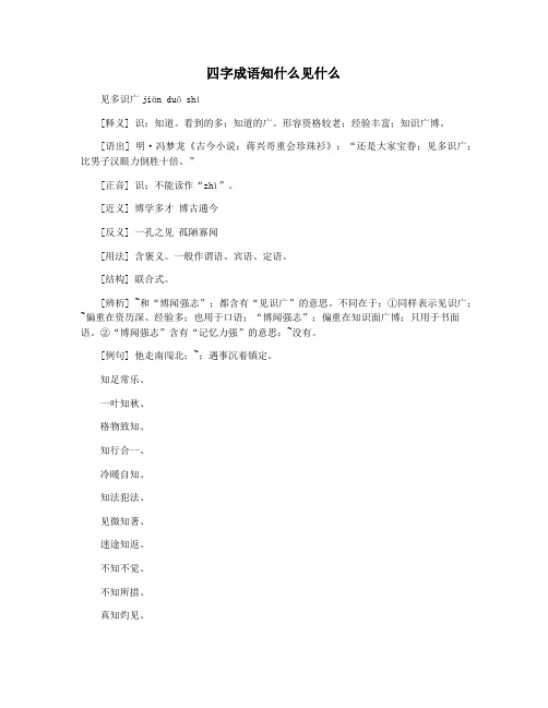 四字成语知什么见什么