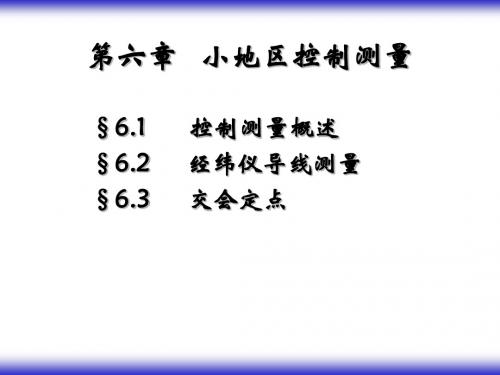 测量学A—第六章小地区控制测量资料