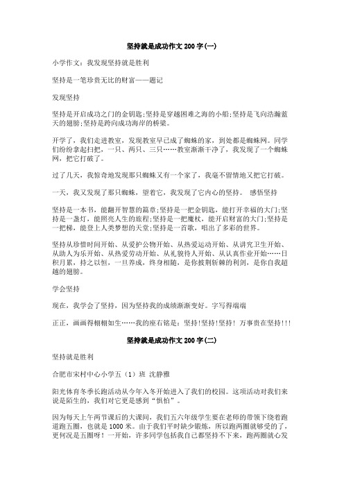 坚持就是成功作文200字