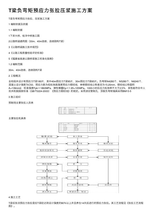 T梁负弯矩预应力张拉压浆施工方案