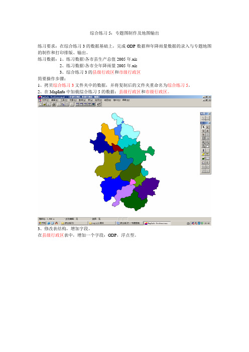 综合练习5：专题图制作及地图输出(DOC)