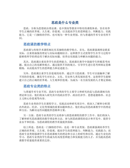 思政是什么专业类