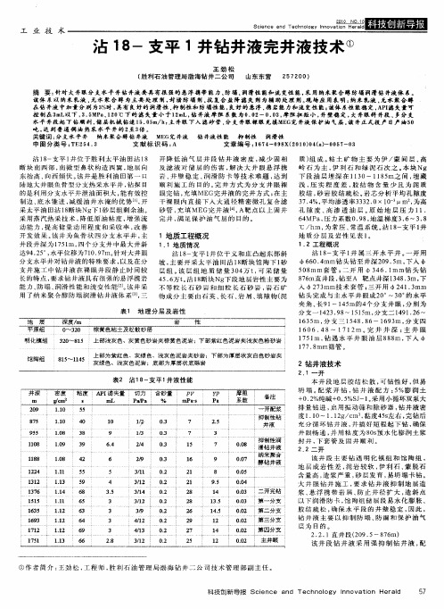 沾18-支平1井钻井液完井液技术