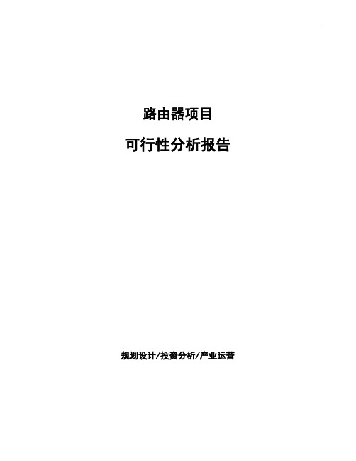 路由器项目可行性分析报告