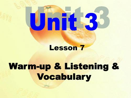 Warm-up, Listening, Vocabulary