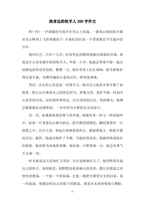 我身边的牧羊人300字作文