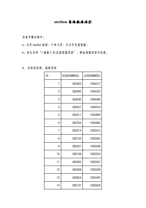 (完整版)section表格数据投影