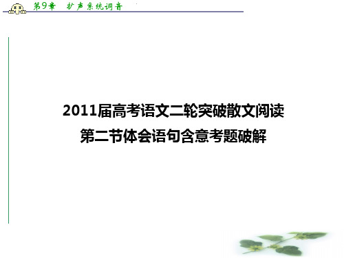 高考语文二轮突破散文阅读第二节体会语句含意考题破解