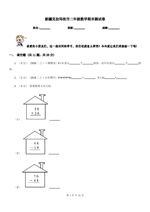 新疆克拉玛依市二年级数学期末测试卷