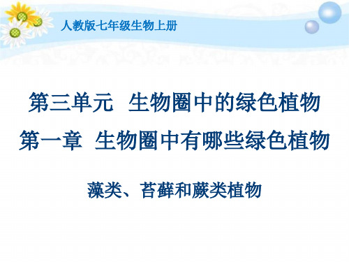 【人教版】初中七年级生物上册第3单元第1章生物圈中有哪些绿色植物课件